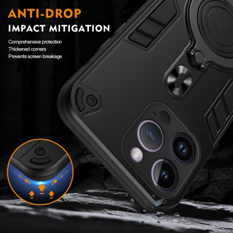 IPhone 14 Pro Max. Funda con anillo metálico 360° TPU+PC