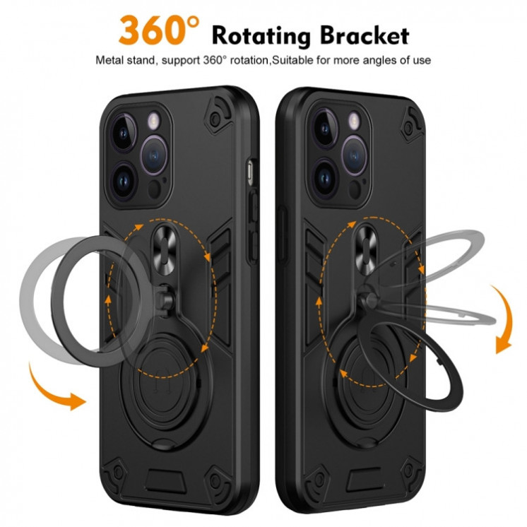 IPhone 14 Pro Max. Funda con anillo metálico 360° TPU+PC