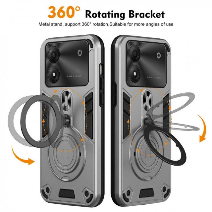 ZTE Blade A34/ A54. Funda TPU+PC con anillo metálico 360