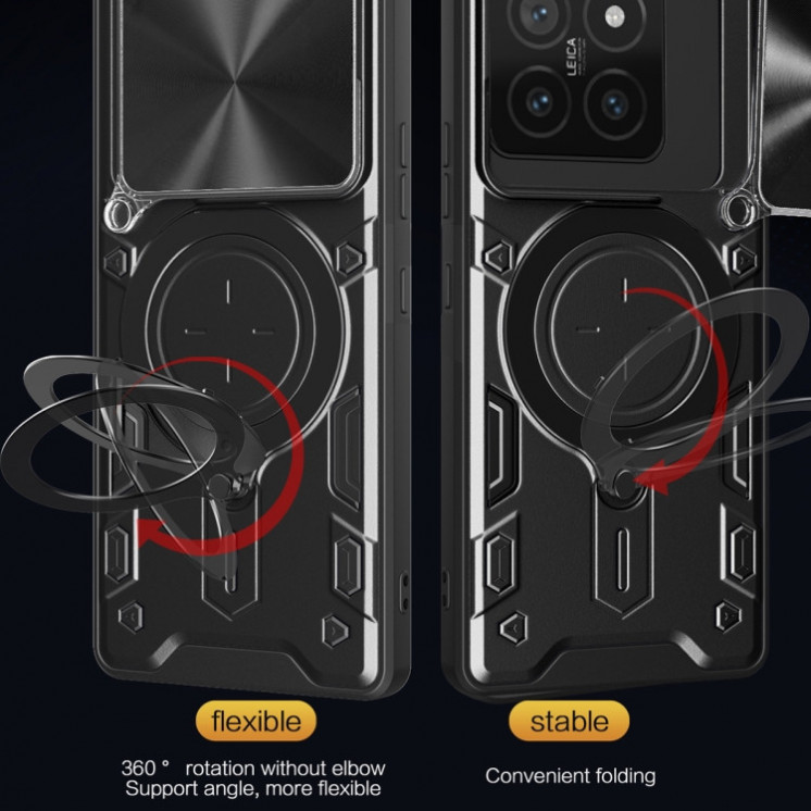 Xiaomi 14T 5G. Funda Camshield TPU+PC con anillo stand