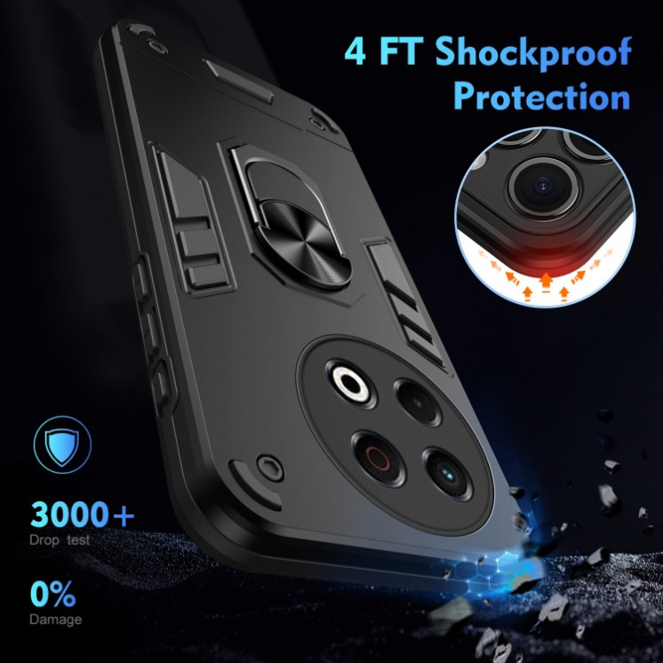 Tecno Spark 30 Pro. Funda Armor con anillo metálico