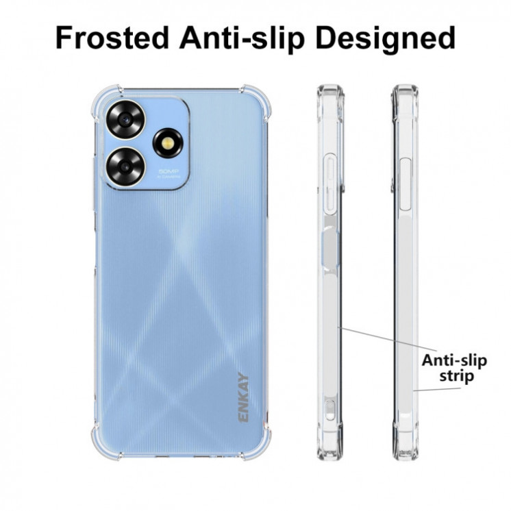 ZTE Blade A73 4G. Funda ENKAY TPU anti-slip transparente