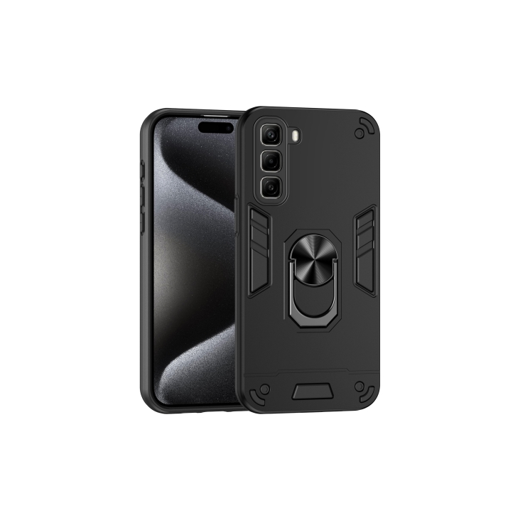 Infinix Hot 50. Funda Armor con anillo metálico