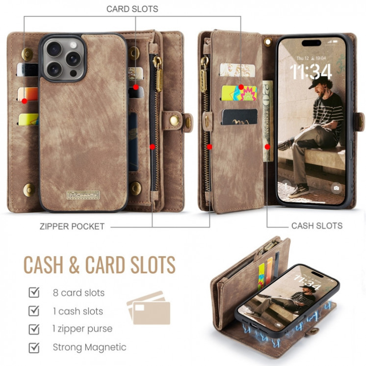 IPhone 16 Pro Max. Funda CaseMe desmontable multifuncional