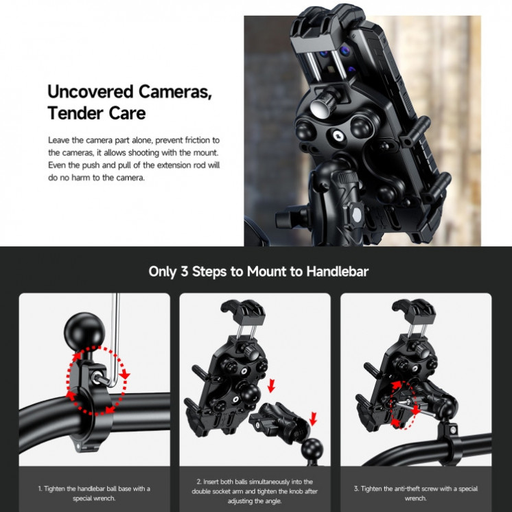 Ulefone Armor Mount Pro AM01. Soporte universal original para bicicletas/motos (negro)