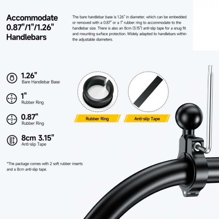 Ulefone Armor Mount Pro AM01. Soporte universal original para bicicletas/motos (negro)