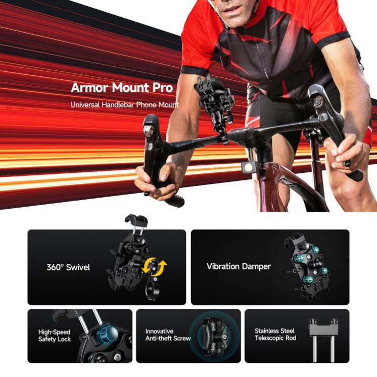 Ulefone Armor Mount Pro AM01. Soporte universal original para bicicletas/motos (negro)