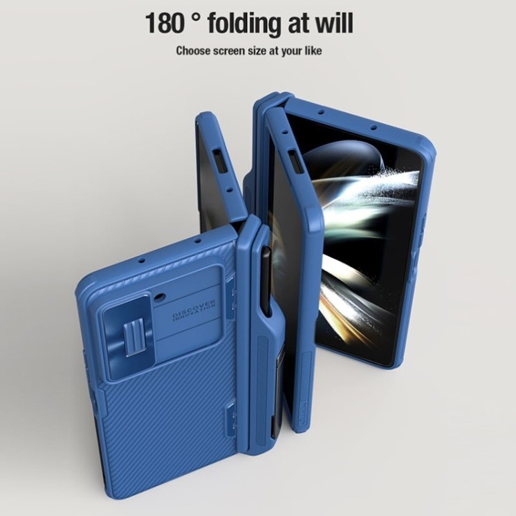 Samsung Z Fold5 5G. Funda NILLKIN black mirror series camshield con pen slot