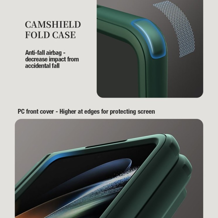 Samsung Z Fold5 5G. Funda NILLKIN black mirror series camshield con pen slot
