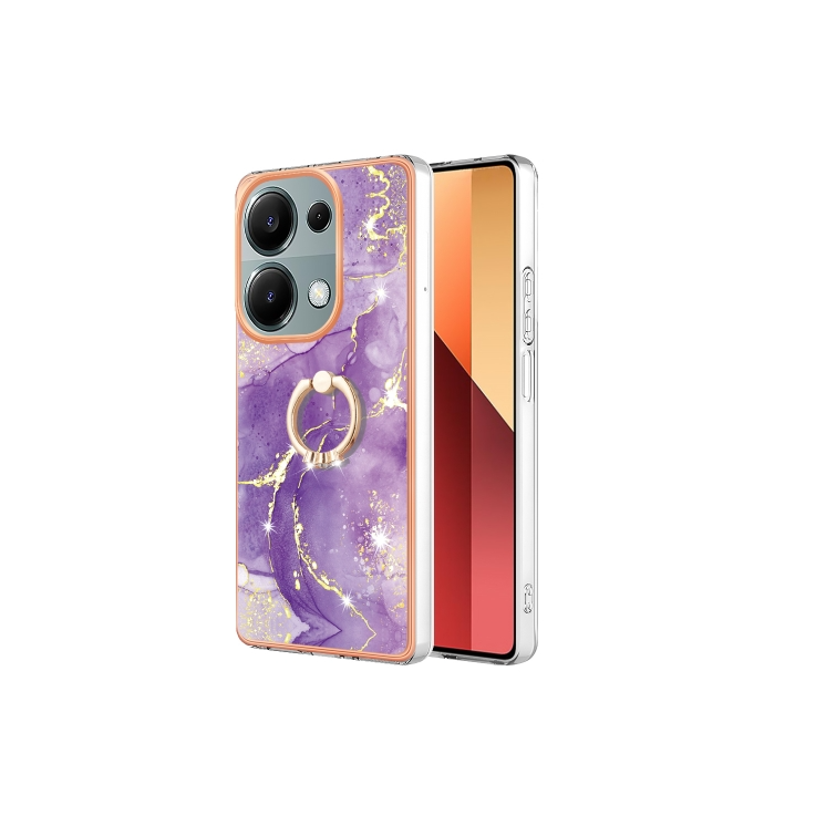 Xiaomi Note 13 Pro 4G/ Poco M6 Pro. Funda Electroplating mármol TPU con anillo