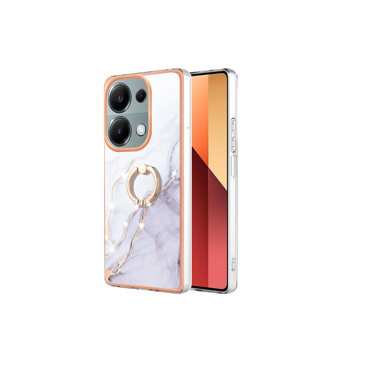 Xiaomi Note 13 Pro 4G/ Poco M6 Pro. Funda Electroplating mármol TPU con anillo