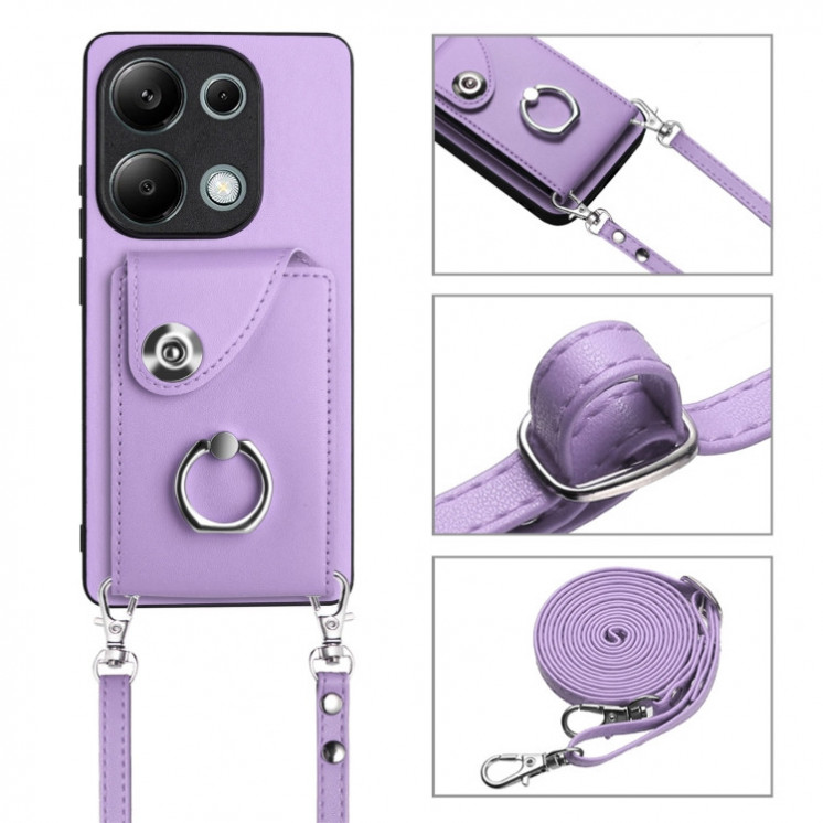 Xiaomi Note 13 Pro 4G. Funda con anillo, correa y porta tarjetas