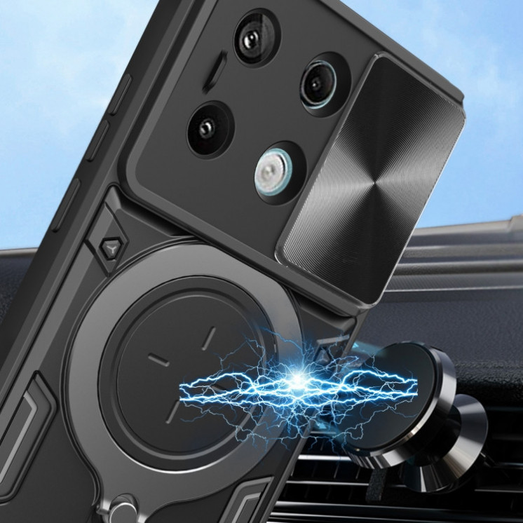 Xiaomi Note 13 pro 5G/ Poco X6 5G. Funda camshield con anillo stand