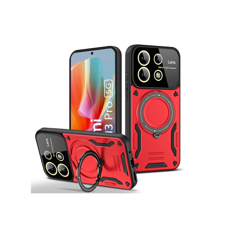 Xiaomi Note 13 Pro 5G. Funda con protector de lentes y anillo compatible con MagSafe
