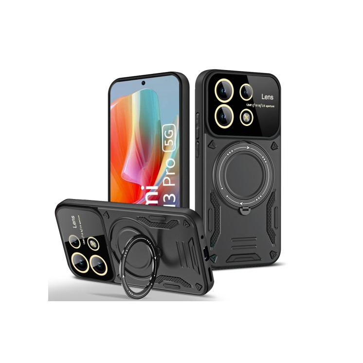 Xiaomi Note 13 Pro 5G. Funda con protector de lentes y anillo compatible con MagSafe