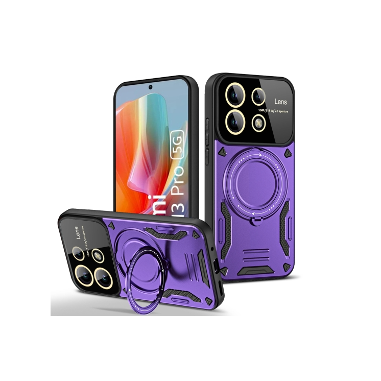 Xiaomi Note 13 Pro 5G. Funda con protector de lentes y anillo compatible con MagSafe