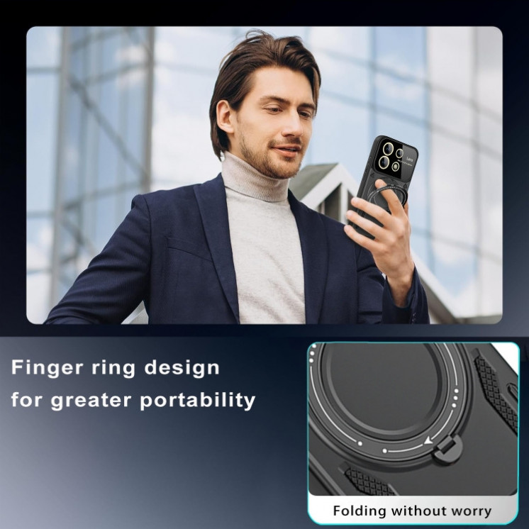 Xiaomi Note 13 Pro 5G. Funda con protector de lentes y anillo compatible con MagSafe