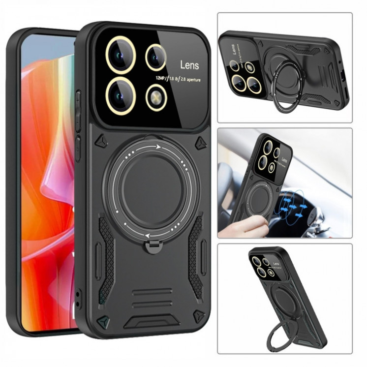 Xiaomi Note 13 Pro 5G. Funda con protector de lentes y anillo compatible con MagSafe