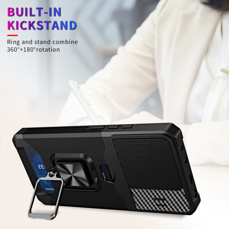 Xiaomi Note 13 4G. Funda Camshield con porta tarjeta y anillo
