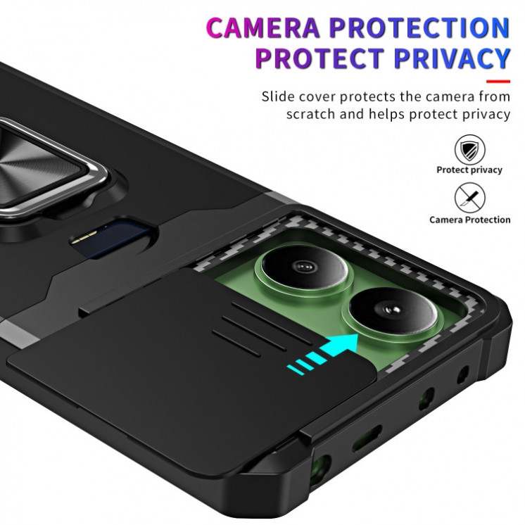 Xiaomi Note 13 4G. Funda Camshield con porta tarjeta y anillo