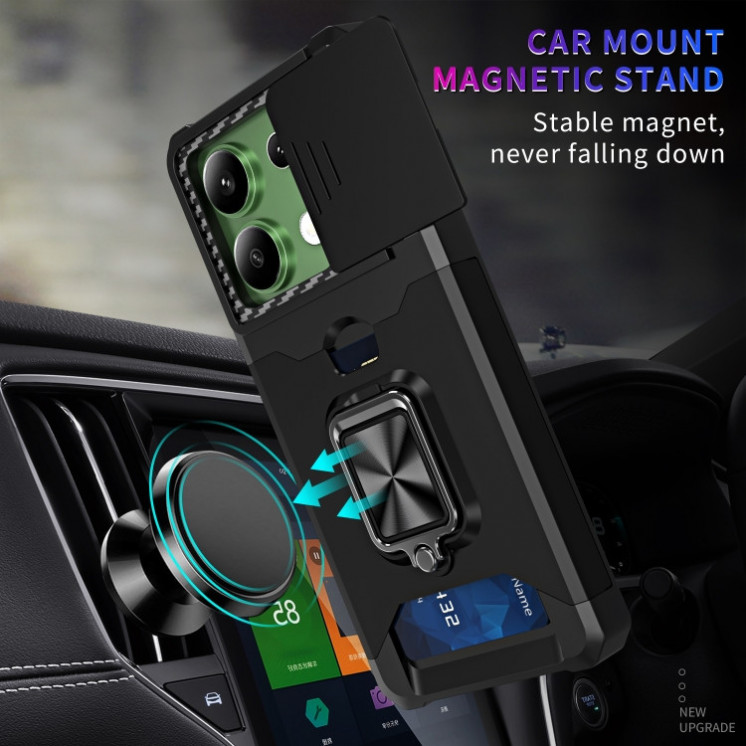 Xiaomi Note 13 4G. Funda Camshield con porta tarjeta y anillo