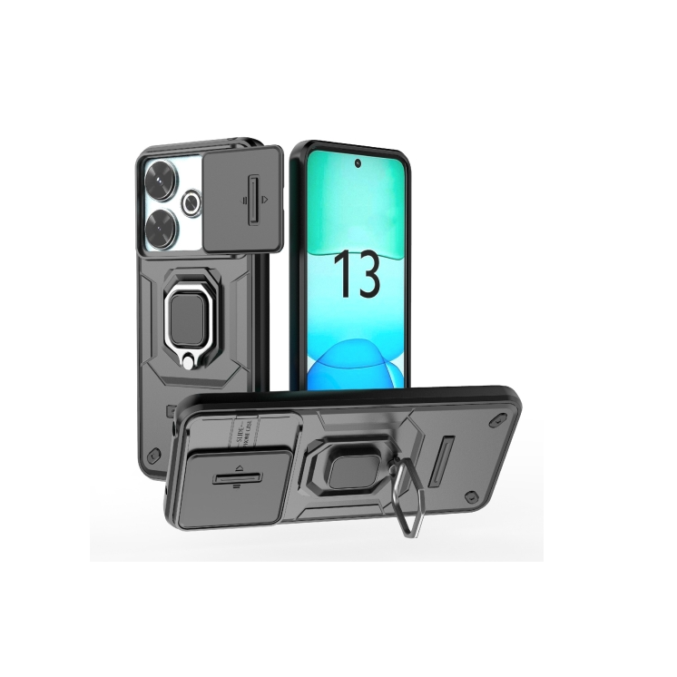 Xiaomi Redmi 13 4G. Funda Camshield con anillo TPU+PC