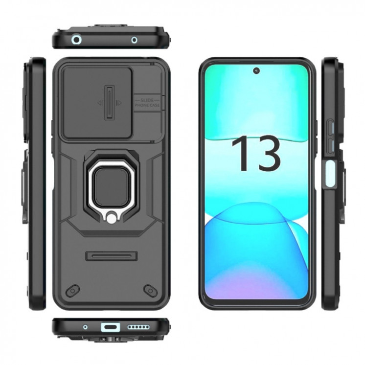 Xiaomi Redmi 13 4G. Funda Camshield con anillo TPU+PC