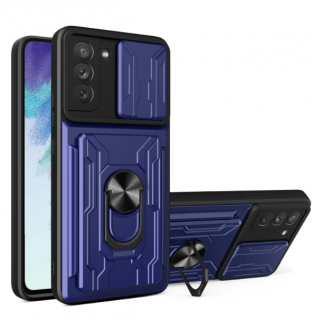 Samsung S21 FE 5G. Funda camshield con anillo + porta tarjeta