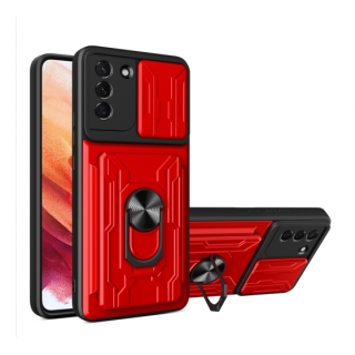 Samsung S21 5G. Funda Camshield con anillo y porta tarjeta