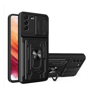 Samsung S21 Plus 5G. Funda Camshield con anillo y porta tarjeta
