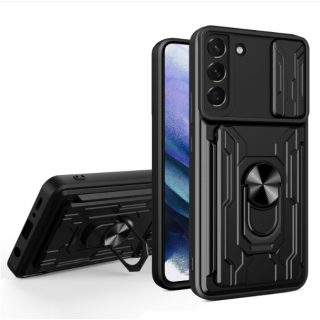 Samsung S22 5g. Funda camshield con anillo + porta tarjeta