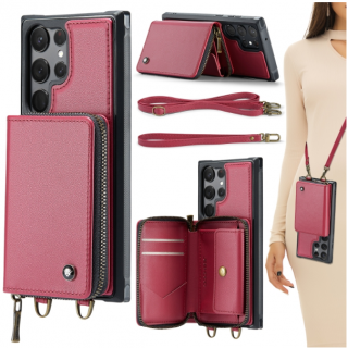 Samsung S23 Ultra 5G. Funda JEEHOOD Wallet leather case con correa