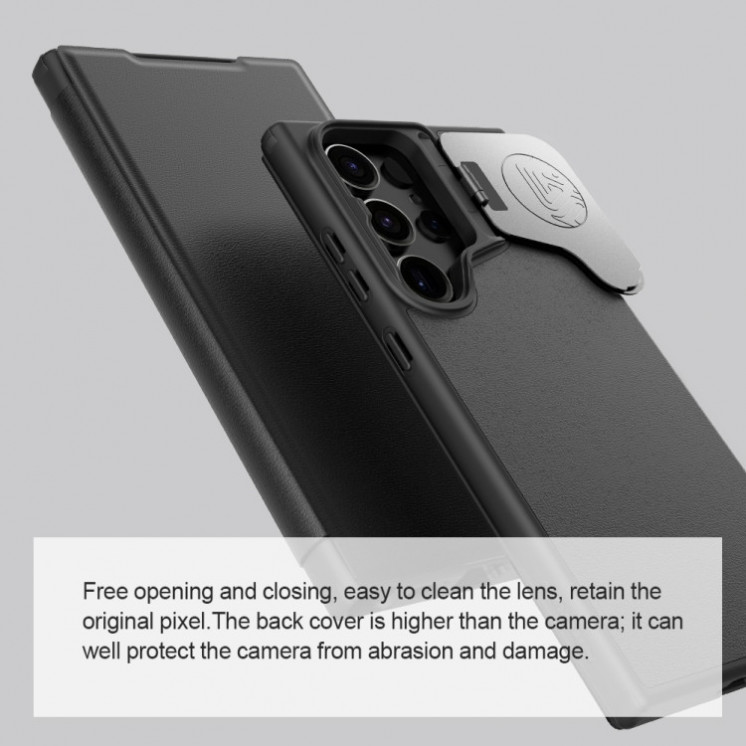 Samsung S24 Ultra 5g. Funda NILLKIN flip leather case con protector de cámaras