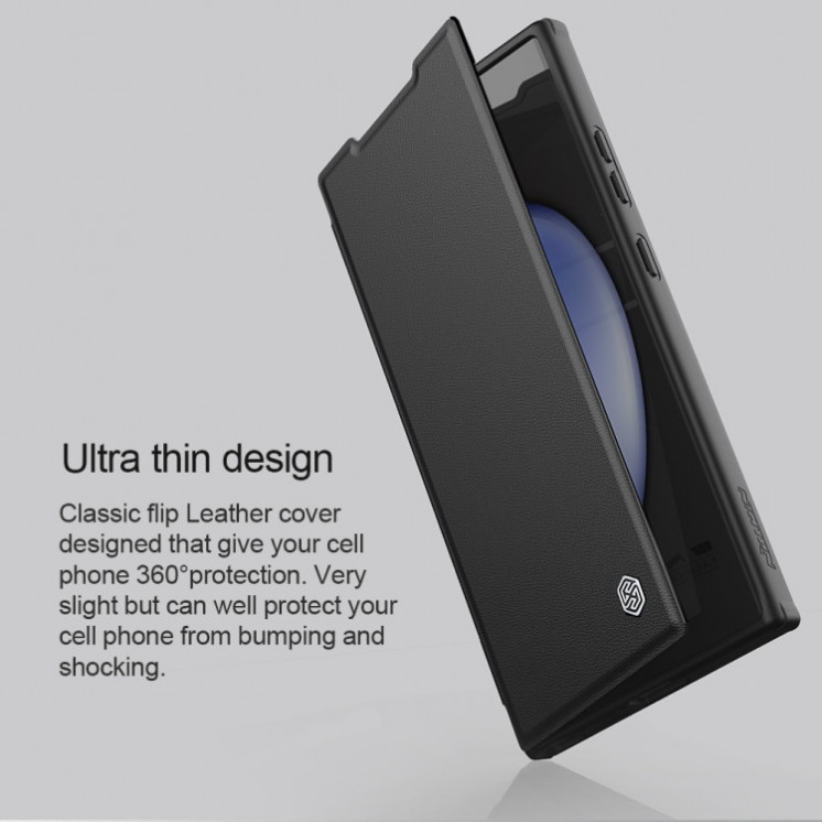 Samsung S24 5G. Funda NILLKIN leather case con protector de cámaras