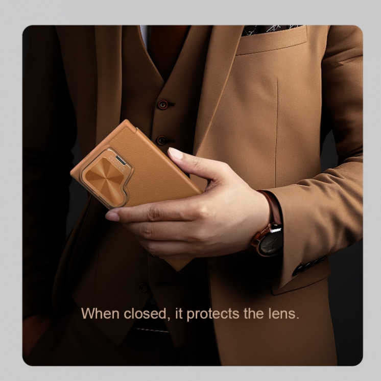 Samsung S24 5G. Funda NILLKIN leather case con protector de cámaras