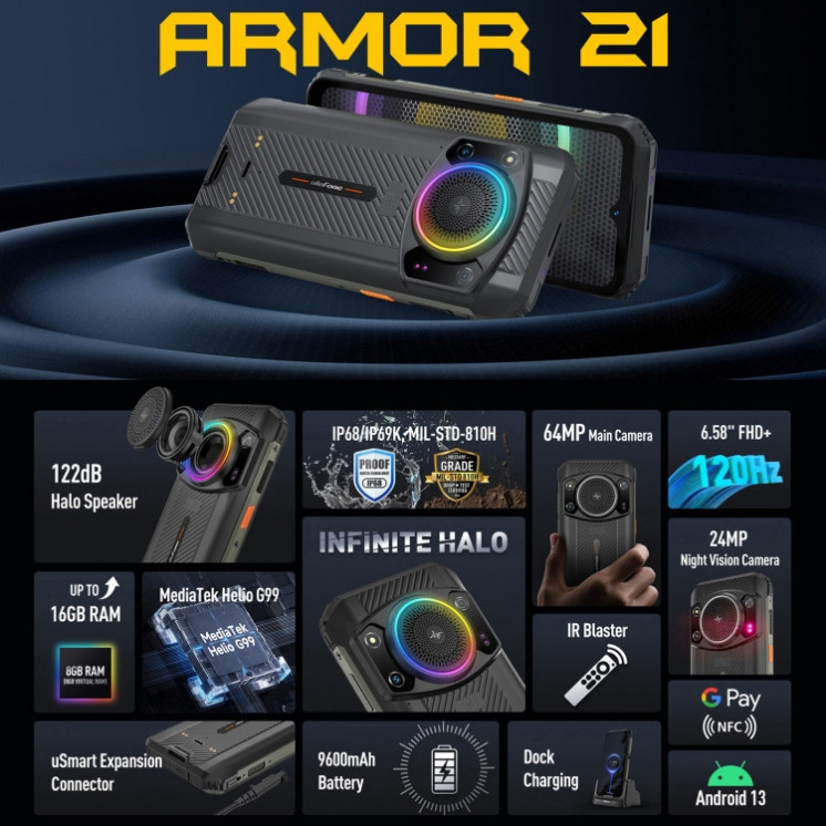Ulefone Armor 21. RAM extendible hasta 16GB+256GB. Visión Nocturna. Todo Terreno