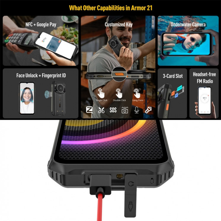 Ulefone Armor 21. RAM extendible hasta 16GB+256GB. Visión Nocturna. Todo Terreno