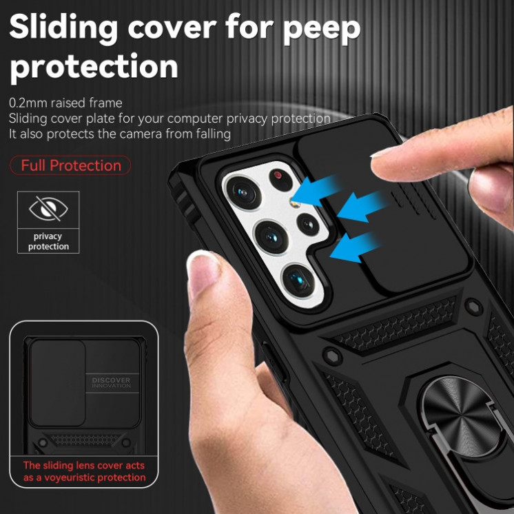 Samsung S22 Ultra 5G. Funda Armor camshield con anillo