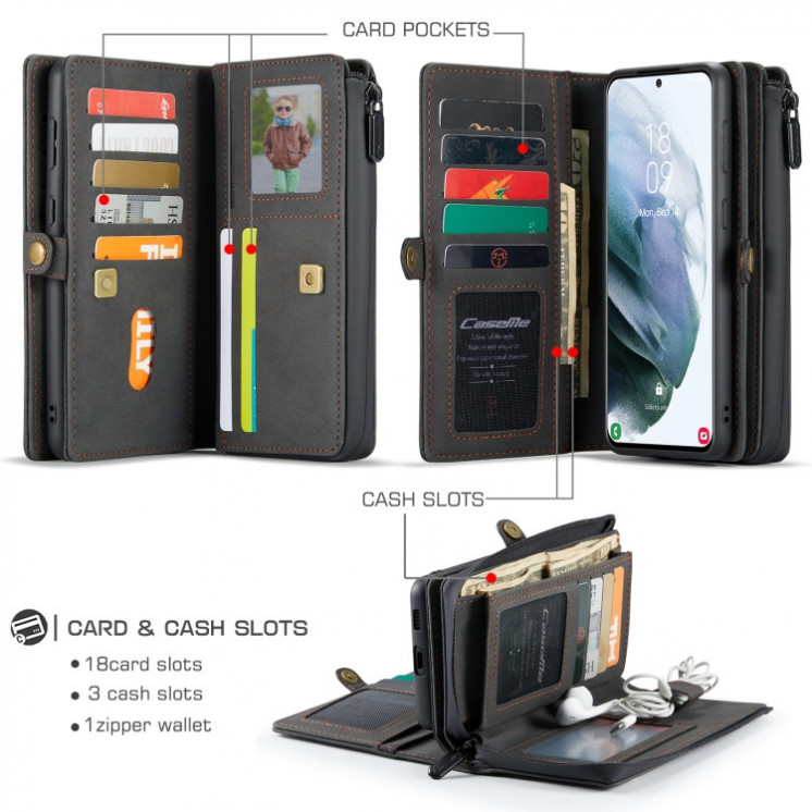Samsung S22 Ultra 5G. Funda CaseMe wallet desmontable leather case.