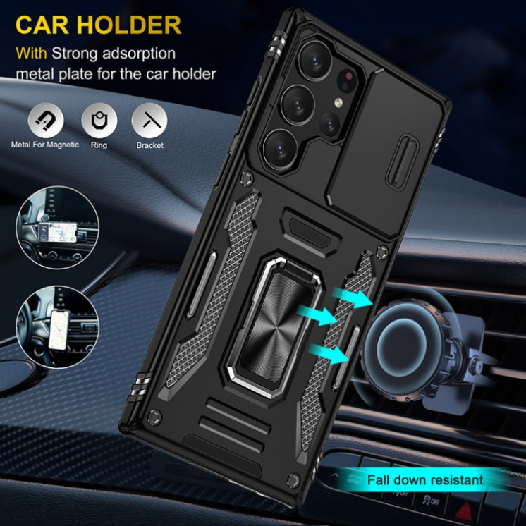 Samsung S25 Ultra 5G. Funda Armor Camshield con anillo stand.