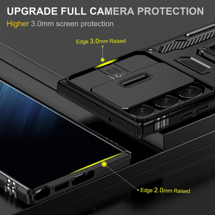 Samsung S25 Ultra 5G. Funda Armor Camshield con anillo stand.