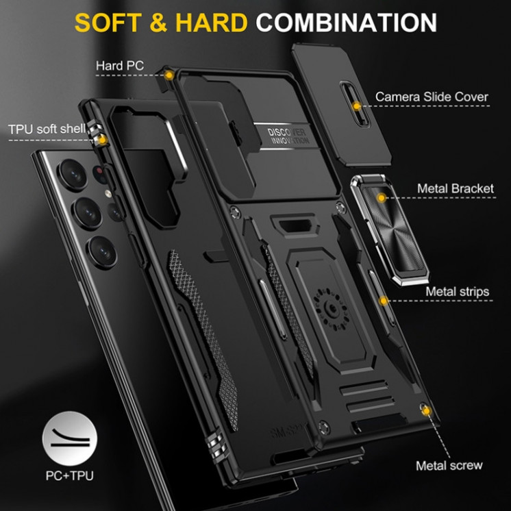Samsung S25 Ultra 5G. Funda Armor Camshield con anillo stand.