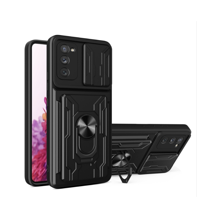 Samsung S20 FE. Funda camshield con anillo + porta tarjeta