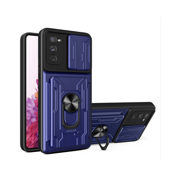 Samsung S20 FE. Funda camshield con anillo + porta tarjeta