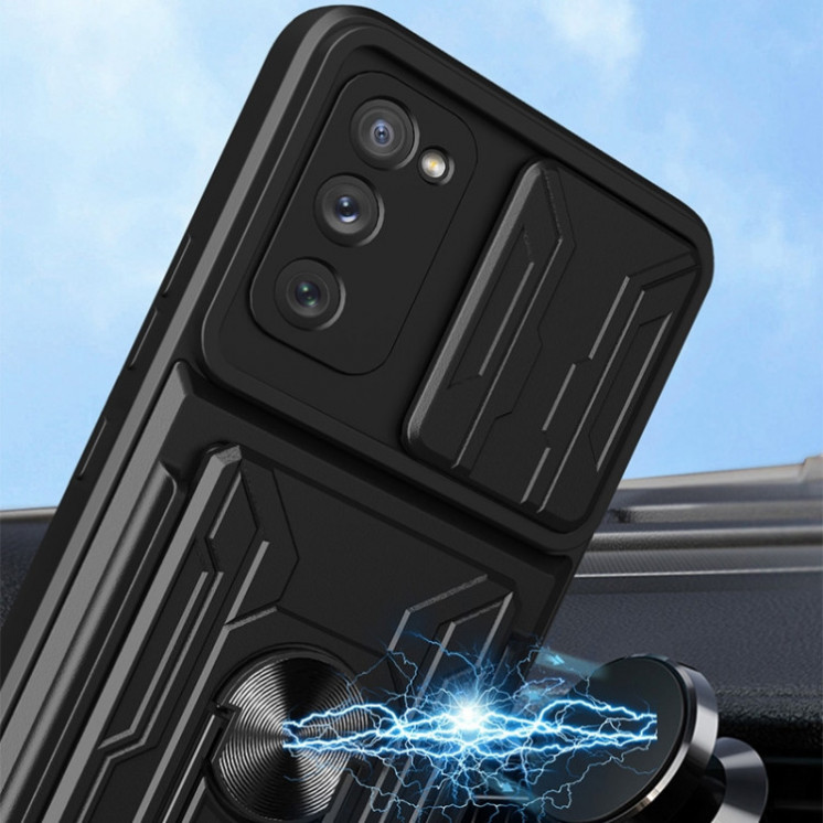 Samsung S20 FE. Funda camshield con anillo + porta tarjeta