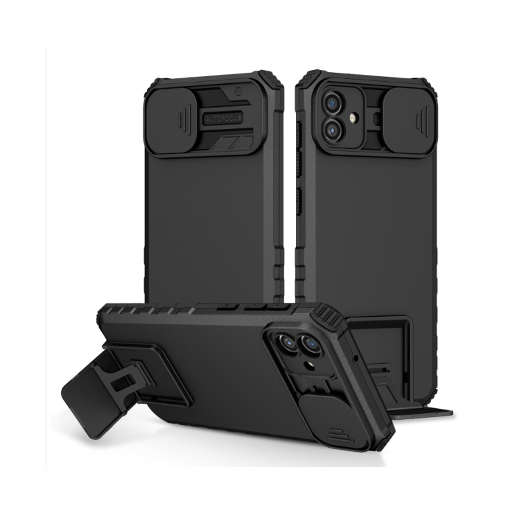 Samsung A04. Funda camshield TPU+PC con stand.