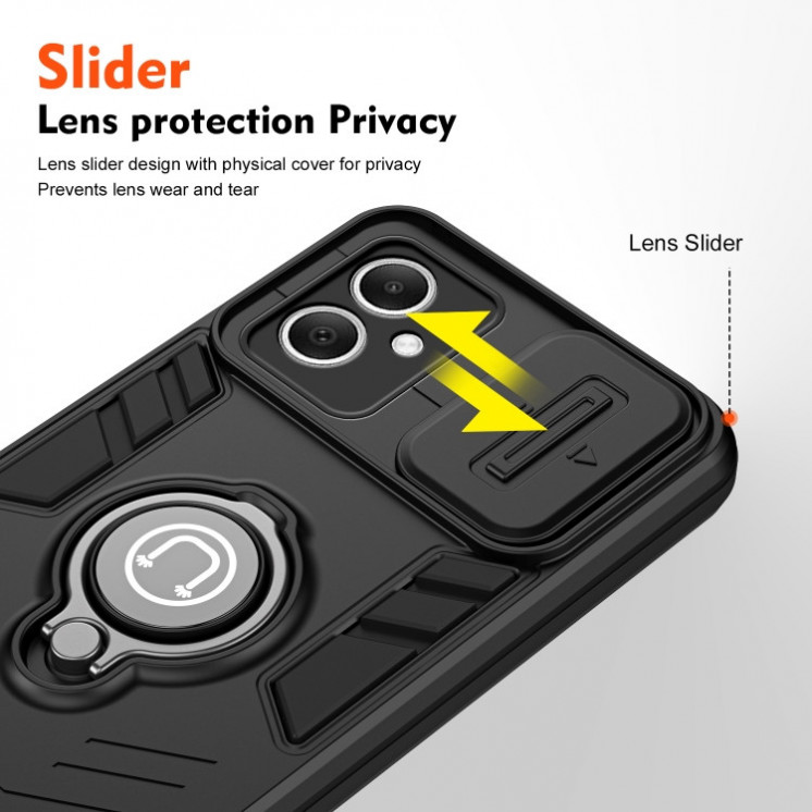Samsung A05. Funda camshield con anillo.