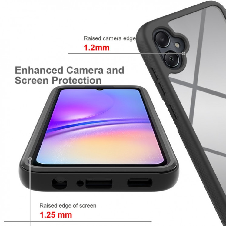 Samsung A05. Funda 360 con marco frontal TPU+PC transparente