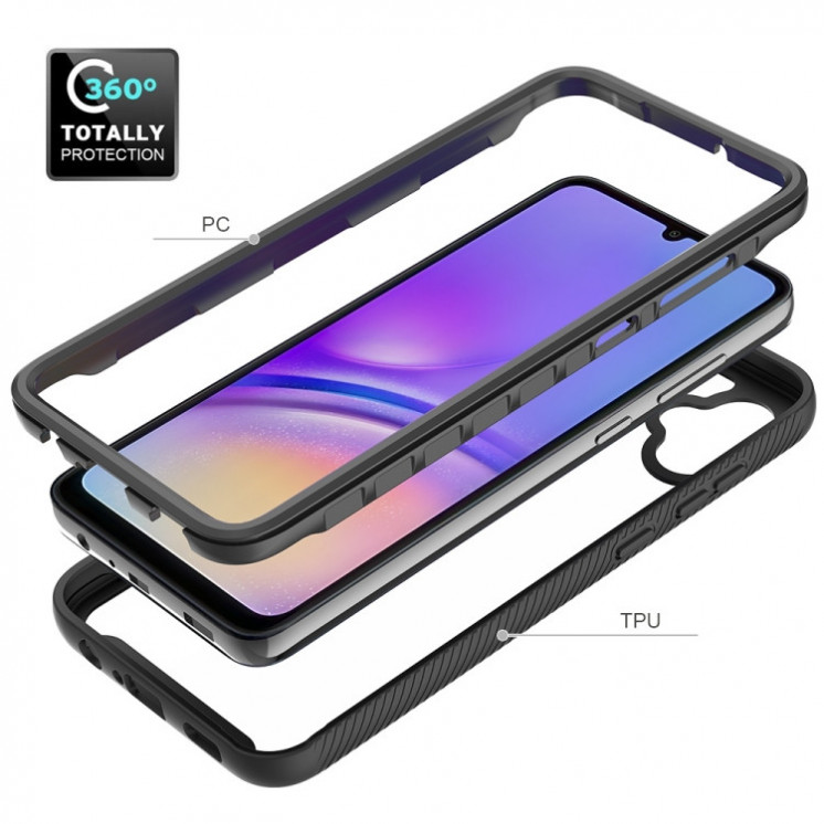 Samsung A05. Funda 360 con marco frontal TPU+PC transparente