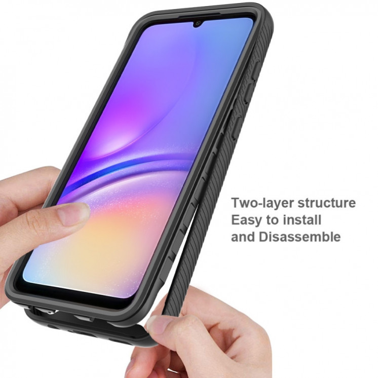 Samsung A05. Funda 360 con marco frontal TPU+PC transparente
